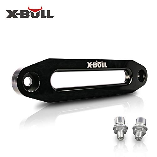 X-Bull Aluminum Hawse Fairlead Universal 10" Synthetic Winch Rope Cable Aluminum Hawse Fairlead Suit For 12000Lbs（Black） #TOP1