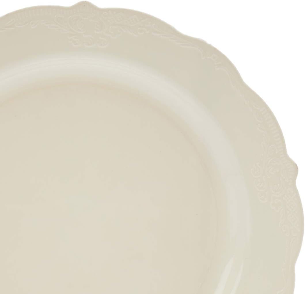 DISPOSABLE DINNERWARE SET, 20 Cake Plates (Vintage - Cream, 9") - Image 8