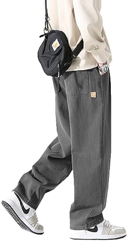 （10:00時点） [Olekei] サルエルパンツ メンズ ズボン ワイドパンツ メンズ ズボン 9分丈 無地 調整紐 人気 快適 ゆったり 通気性 大きいサイズ カジュアル 袴パンツ 快適 オールシーズン春 夏 秋 冬 (JP, アルファベット, 3XL, #6:グレー)