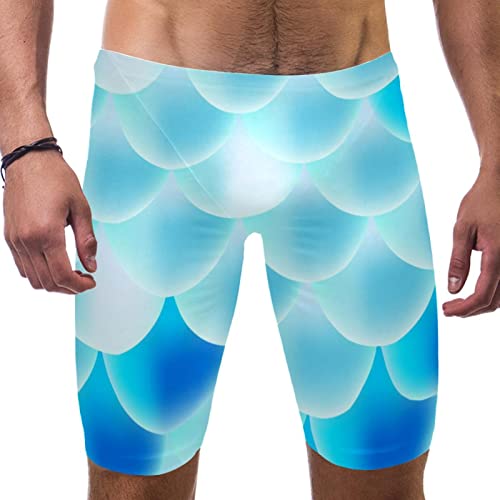Jammers de natación ajustados bañador azul de escamas para hombre L