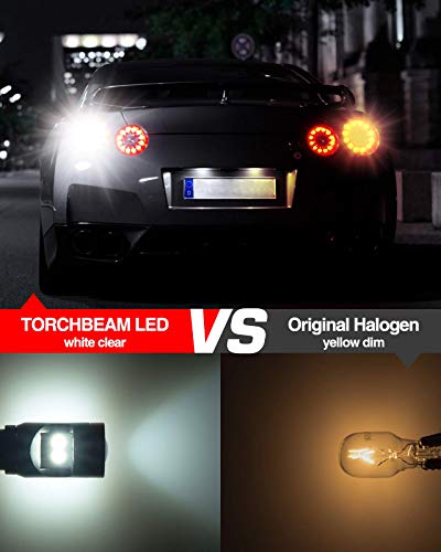 Image of Torchbeam 912 921 LED Bulb T15 Backup Light Bulbs Extremely Bright 3030 SMD Chipsets Error-Free 906 W16W for Back up Brake Reverse Lights 6000K Xenon White (Pack of 2)