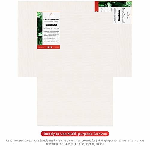 Image of Scholar Art Hobby Series 04 Oz (230 GSM) 100% Cotton Canvas Panel Board for Painting (White Blank Canvas Boards for Acrylic Paint, Oil Paint, Wet & Dry Media) | 16 inchx24 inch (40x60 cm), Pack of 6