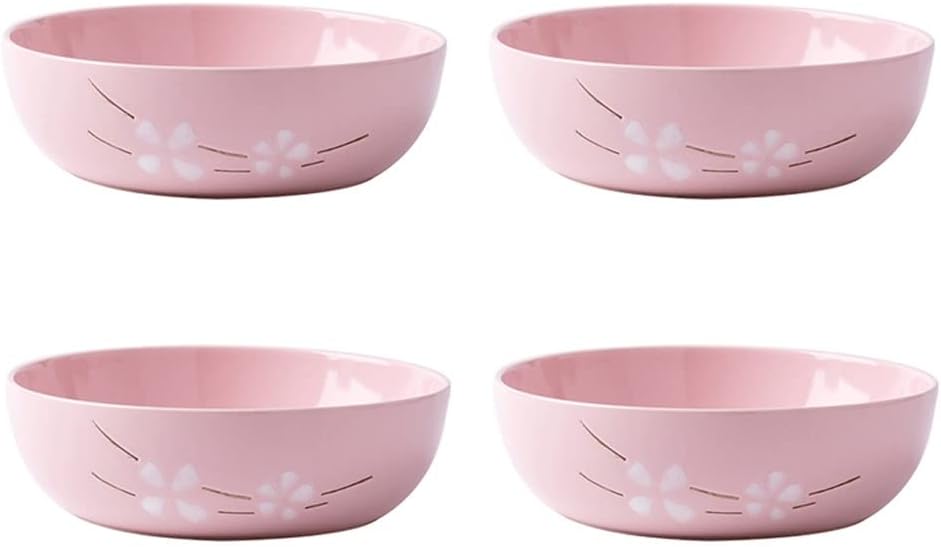 Household Ceramic Vegetable Bowl Medium Soup Bowl Creative Vegetable Salad Bowl Instant Noodle Bowl 7 Inch (Pack of 2 or 4) (Color : A, Size : 4pcs) (D 2pcs) image 2