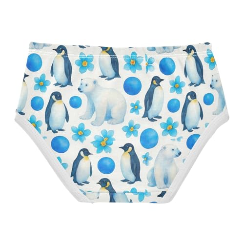 Joisal Polar Bears Penguins Blue White Toddlers Underwear Floral 2t Cotton Panties for Girl Colorful Briefs Kids Undies2