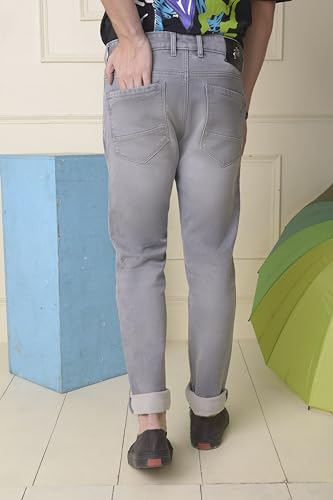 Image of i'sol Men's Tapered Slim Fit Comfortable Mid Rise Stretchable Jeans