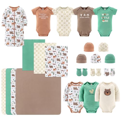 Image of The Peanutshell Baby Layette Gift Set for Baby Boys - 23 Piece New Born Baby Boy Gift Set, Baby Clothes & Newborn Essentials Must Haves - Newborn Baby Boy Clothes 0-3 Months - Wilderlust