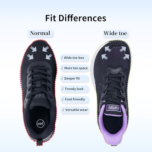 MEHOTO Women Wide Toe Box Walking Shoes Athletic Tennis Shoes Orthotic Running Fashion Sneakers for Gym Jogging Workout, Size 6-113