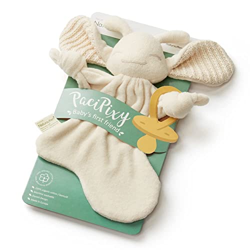 Image of Natursutten PaciPixy - Baby Comforter, Natursutten Pacifier Holder & Security Blanket - Organic Cotton Teether and Fairy Baby Toy - Machine Washable