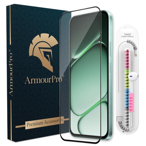 Image of ArmourPro Military-Grade Tempered Glass for OnePlus N6-9H Anti Scratch, Edge-to-Edge Coverage, HD Clarity, Smooth Touch, Case Friendly, Easy Installation Kit with Cable Protector