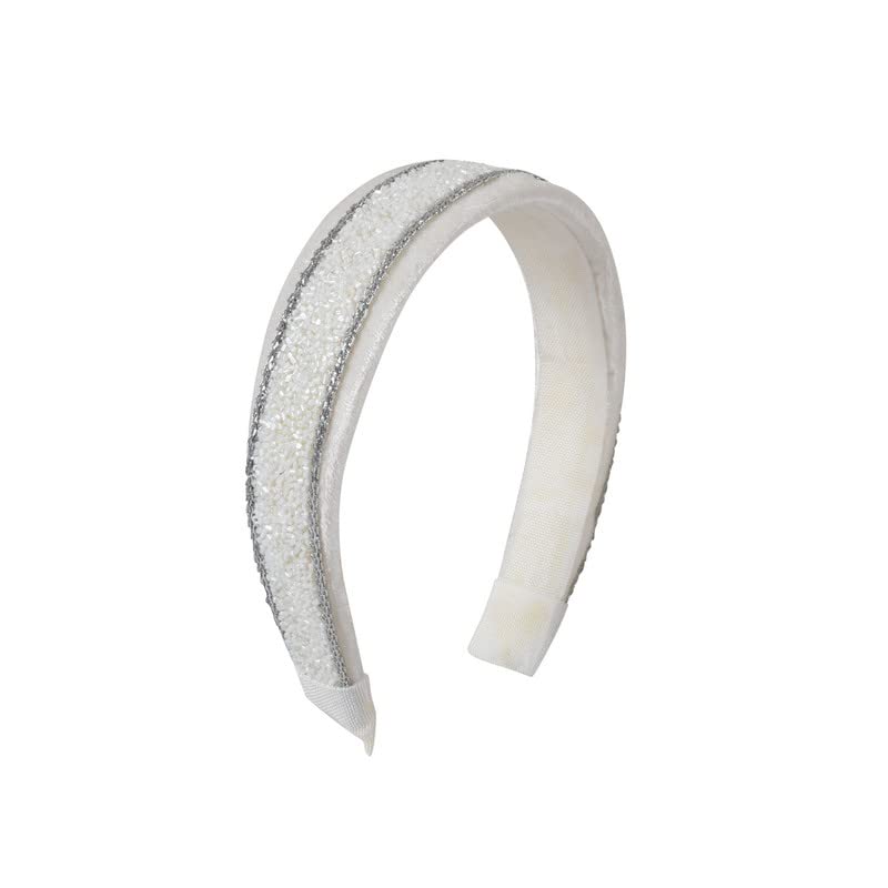 Beaded Hair Band With Cutdana Work - 1.5 inch Width Headband for Women and Girls - Soft Velvet Fabric, Flexible for All Head Sizes - Set of 1-picture-29