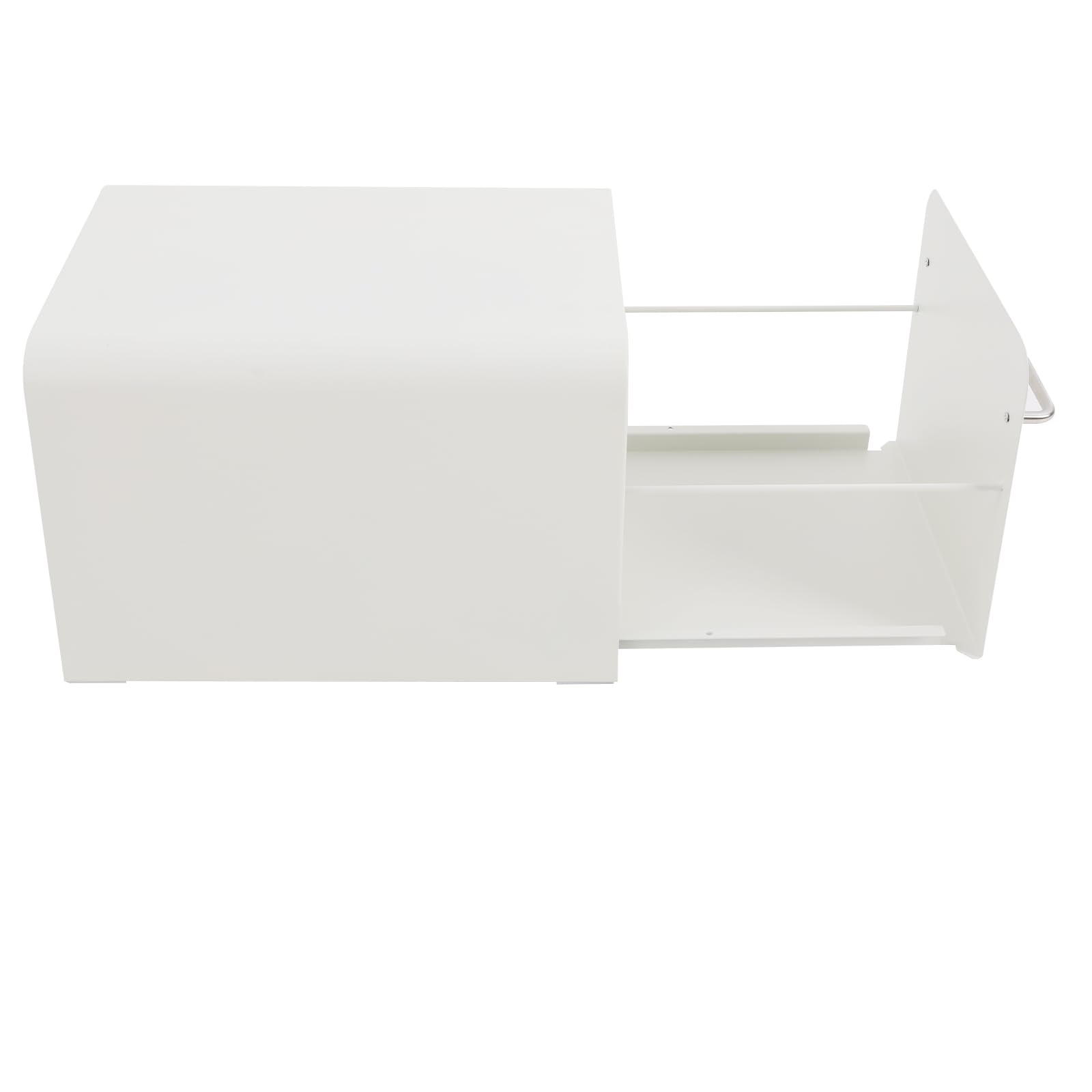 Organizer per cassetti per piano di lavoro, in metallo, per cucina, ufficio, cosmetici, bianco, 35 x 28,3 x 23 cm, cassetto estraibile con guida liscia