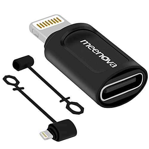 Meenovaa Lightning to USB C Adapter for iPhone 15/16 Pro Max Plus, S24, Type C Charging Support Data Not for Audio, AirPods Accessories Charger CarPlay (USB-C to Lightning Adapter, 2 Pack)