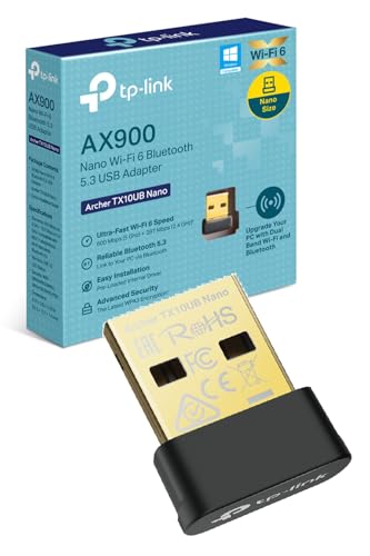 TP-Link Archer TX10UB Nano Clé USB Wi-FI 6 AX900 & Bluetooth 5.3, Double Bande, WPA3, Plug & Play, Ultra-Compact pour PC & Portable (Windows 11/10), Ultra Petit et Rapide