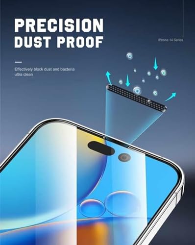 Image of Tempered Glass Screen Protector Compatible For iPhone 14 Plus and iPhone 13 Pro Max (6.7 Inch) with Edge to Edge Coverage and Easy Installation Kit (Black)