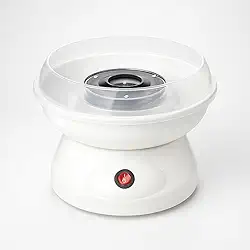 Máquina de Algodão Doce Elétrica Portátil 110V 500W – Mini Maker Compacta com Ventosas, Fácil de Usar, Ideal para Festas e Crianças – BRANCO