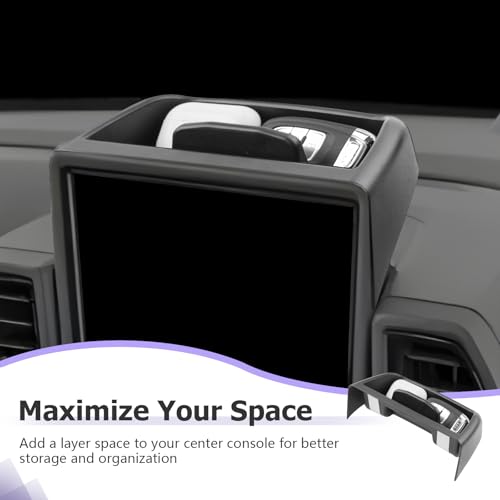 Image of LUWU 2024 Bronco Sport Dashboard Storage Tray Compatible with Ford Bronco Sport 2021-2024 Accessories Center Console Display Box Hidden Organizer Tray Behind Screen (Only Fit for 8-inch Screen)