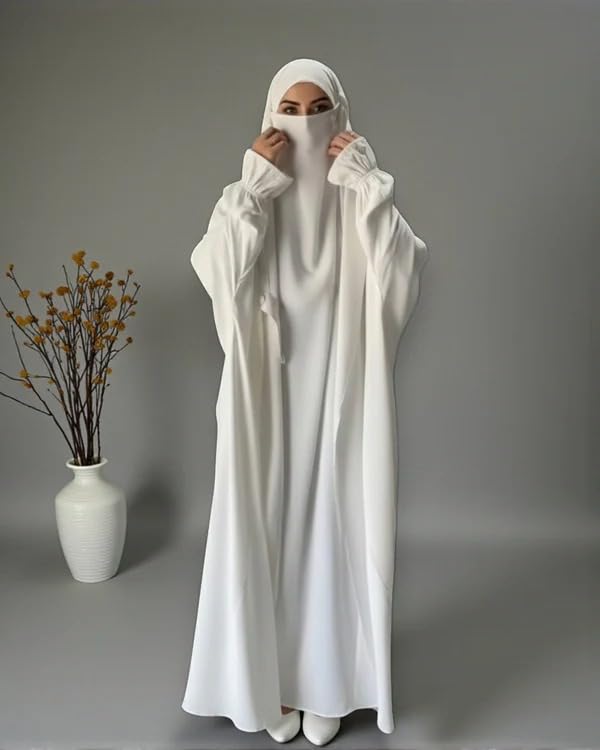 Image of NAZNEEN Saudi Jilbab Full Length and Noise Pc MATT NIDA Fabric with extra panel to cover face