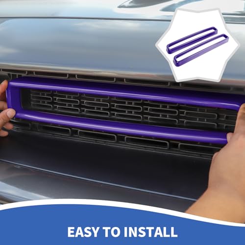 Image of RAZPOY Front Grille Inserts Grill Guard Compatible with 2015-2024 Dodge Challenger Exterior Accessories, Purple