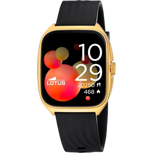 LOTUS Reloj Inteligente Hombre Mujer   Caucho Negro