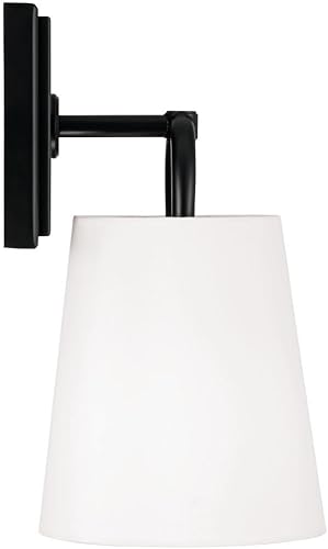 Miniatura 10 de Capital Lighting 649411AD Brody - Aplique de pared de tela blanca de transición, 1 luz de 100 vatios, 11 pulgadas de alto x 7 pulgadas de ancho,
