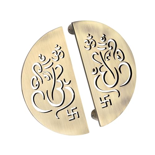 Image of COMPASS Main Door Handle | Door Handles for Main Door | Pull Handles for All The Doors of House | Office | Hotels, Antique Finish (Ganesh Gold, 6 Inch)