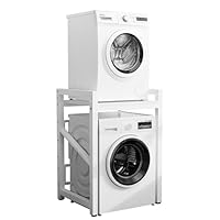 Waschmaschinenschrank, Waschmaschinenregal mit 3 Höhenverstellbar, regal über waschmaschine für Trockner und Waschmaschine (Weiß)