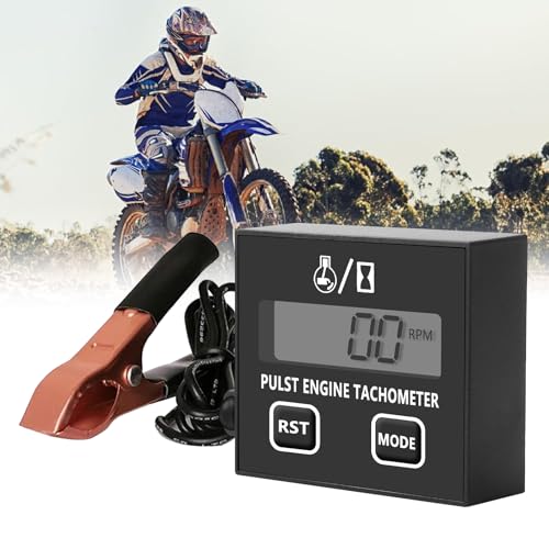 Digitaler Drehzahlmesser, Induktiver Drehzahlmesser 2 Takt, Digital Tachometer mit Stundenzähler, Drehzahlmesser Motorsäge für Motorrad Schneefräse Motocross Rasenmäher Generator Kettensäge Digitaler Drehzahlmesser, Induktiver Drehzahlmesser 2 Takt, Digital Tachometer mit Stundenzähler, Drehzahlmesser Motorsäge für Motorrad Schneefräse Motocross Rasenmäher Generator Kettensäge