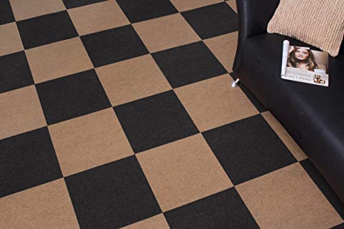 andiamo Teppichfliesen selbstklebend und zuschneidbar 40 x 40 cm - Bodenbelag aus Nadelfilz zuschneidbare Filzplatten selbstklebend 4 m² - 25 Stück Standard Anthrazit