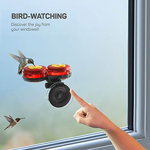 Handheld Small Glass Hummingbird Feeders (Set Of 2) With Window Suction Mount Base - Window/Handheld Or Tabletop Mini Hummingbird Feeders For Outdoors #TOP2