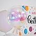 12Pcs Iridescent Round Foil Balloons, 22