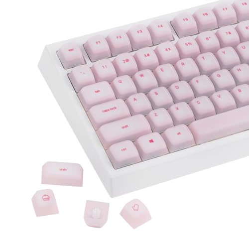 Image of EPOMAKER AegisSil Keycap Set, Silicone Material, Cherry Profile, 113 Keys, 65% /75% /96% /Full Size, Custom Keyboard Keycaps Set for Cherry MX, Kailh, Outemu, Gateron Mechanical Gaming Keyboard (Pink)
