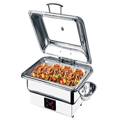 LXX Chafing Dish Speisewärmer Elektrisch für Buffets, 6L Edelstahl Warmhaltebehälter Essen Warmhalteplatten Kommerziell…