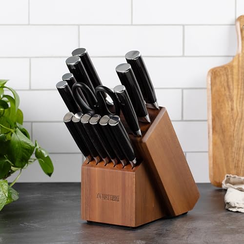 Image of Yatoshi Professional Kitchen Knife Set, 15 Pieces, High Carbon Stainless Steel, Ergonomic Handle