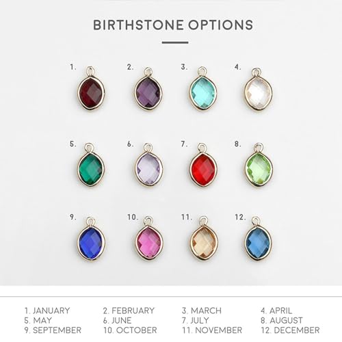 JINMA Personalized Birthstone Necklace, Custom 1-6 Leaf Letter Pendant Necklace for Women Wife Mom Girlfriend3