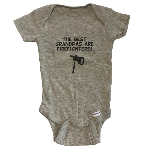 The Best Grandpas are Firefighters Funny Grandchild Baby Bodysuit (100% Cotton)