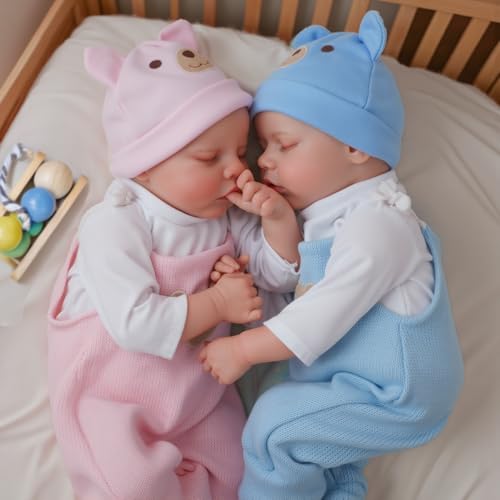 Muñecas Realistas Reborn Bebé Mellizos 17 pulgadas miniatura 1