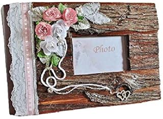 ''HANDMADE'' 4 x 6 Photo wooden album, Souvenir photo album, Farmhouse and rustic chic photo album, Wedding present album, Keepsake family photo album