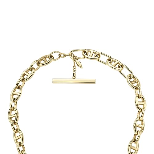 Image of Fossil Women's Ellis Toi Et Moi Gold-Tone Brass Station Necklace
