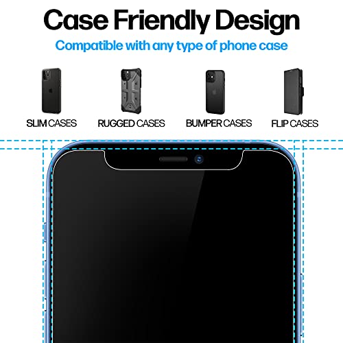 Image of Power Theory Designed for iPhone 12 Pro Max Screen Protector Tempered Glass [9H Hardness], Easy Install Kit, 99% HD Bubble Free Clear, Case Friendly, Anti-Scratch, 2 Pack