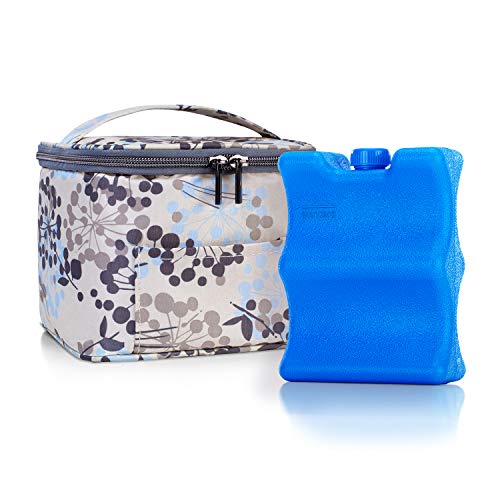 Teamoy Breastmilk Cooler Bag with Ice Pack, Baby Bottles Bag for up to 4 Large 5 Ounce Bottles Without Nipple, Perfect for Nursing Mom Back to Work, Dandelion