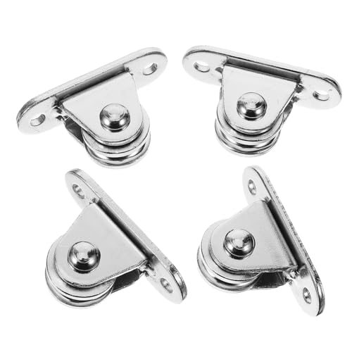 ULTECHNOVO Mini Double Pulley Wheel Pulley System for Rope Silent Roller Heavy Duty Ceiling Curtain Pool Use