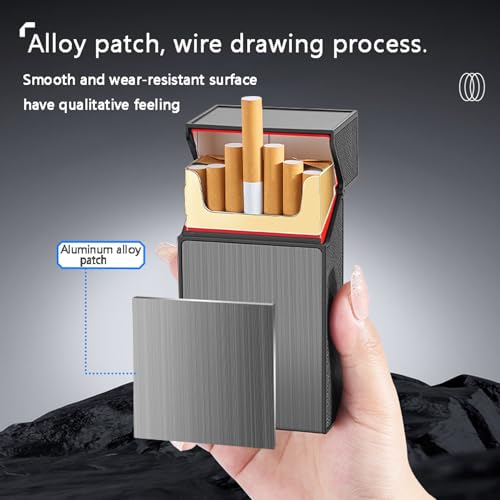 Cigarette Case for King Size 100mm Cigarettes Women and Men Perfect for Roll Your Own Cigs -Set of 2 Pack(Gray + Silver, 100mm)
