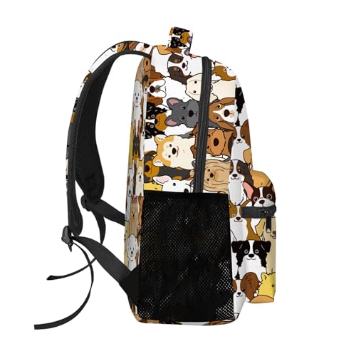 GNEW Dog Backpack for Kids Boys Girls, Cute Puppy Dog Bookbag, Kawaii Dog Dreed Animal Backpack, 16 Inch Large Capacity Water Resistant Travel School Bag for Elementary Middle School Students4