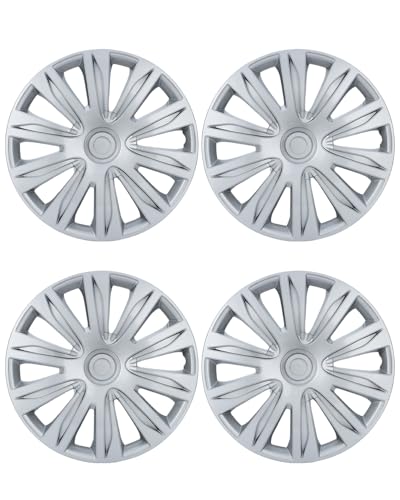 Image of ABX Hubcaps,16 inch hubcaps Set of 4, Wheel Rim Cover ABS Material, Snap On Car Truck SUV Replacement, for Toyota Camry Nissan Mazda etc (OV Silver, 16 inch)