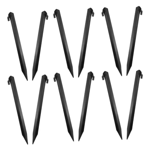 LIOOBO 12 Pcs Outdoor Plastic Tent Stakes Durable Lawn Tarp Pegs for Camping Beach and Garden Use Heavy Duty Ground Anchors for Securely Securing Tents and Tarps