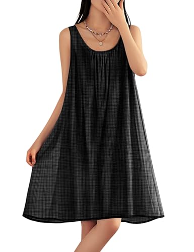 Image of YESNO Summer Dresses for Women Casual Boho Floral Sundresses Sleeveless Scoop Neck Beach Tank Dresses EVS