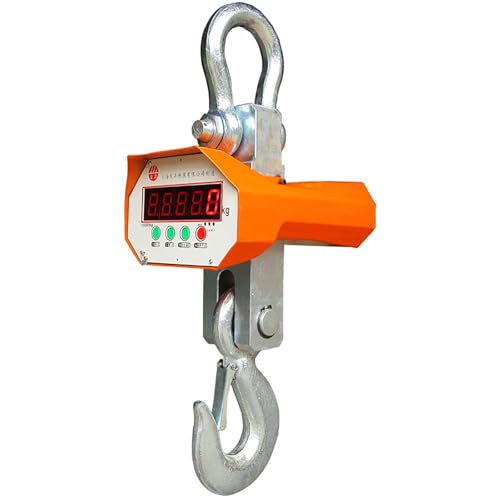 High Precision Industrial Digital Crane Scale, Heavy-Duty Hanging Scale with LCD Display, Tare/Zero/Data Hold/Unit Change for Construction & Travel Use