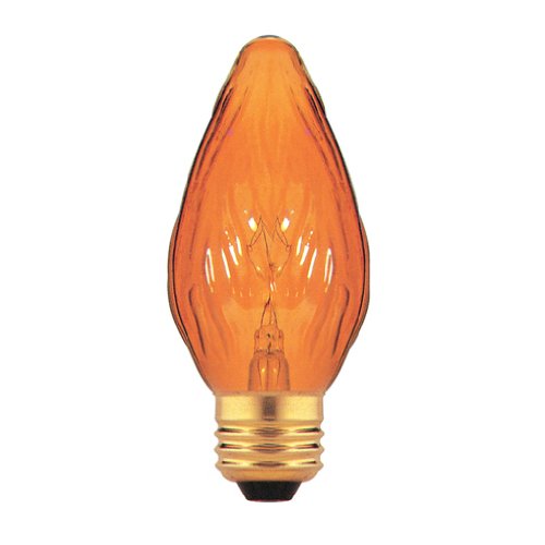 Bulbrite 25F15A-8PK 25W Fiesta Style Medium Base, Amber Chandelier Bulb, 8-Pack