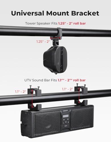 Image of KEMIMOTO 2.1CH UTV Sound Bar System 17 Inch with Woofer RGB Lights