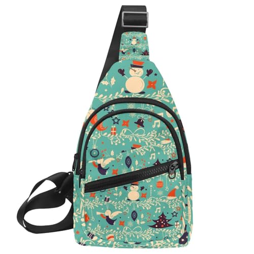 Mochila bandolera con cremallera navideña con espacio seguro de 30x18x4cm para hombre y mujer